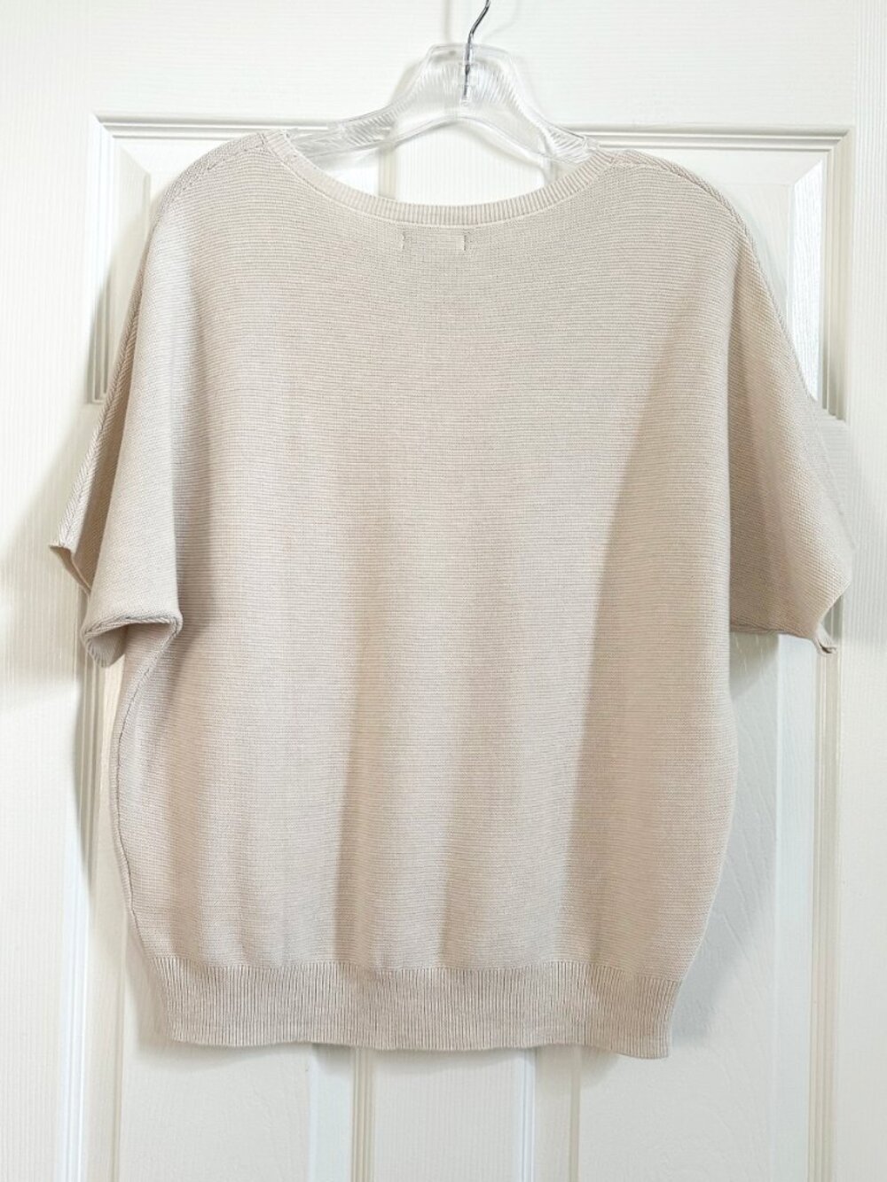 NWT Quince Lightweight Cotton Cashmere Dolman Sweater Heather Bone - X-Small - Picture 4 of 7
